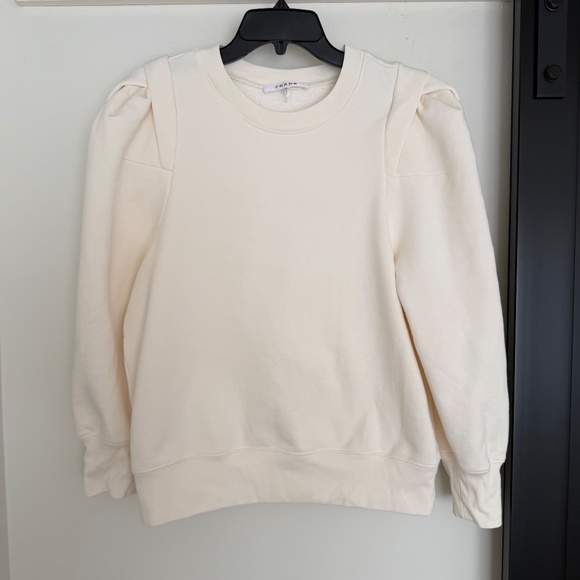 FRAME Pleated Panel Sweatshirt in Off White Women’s Large - Picture 3 of 7